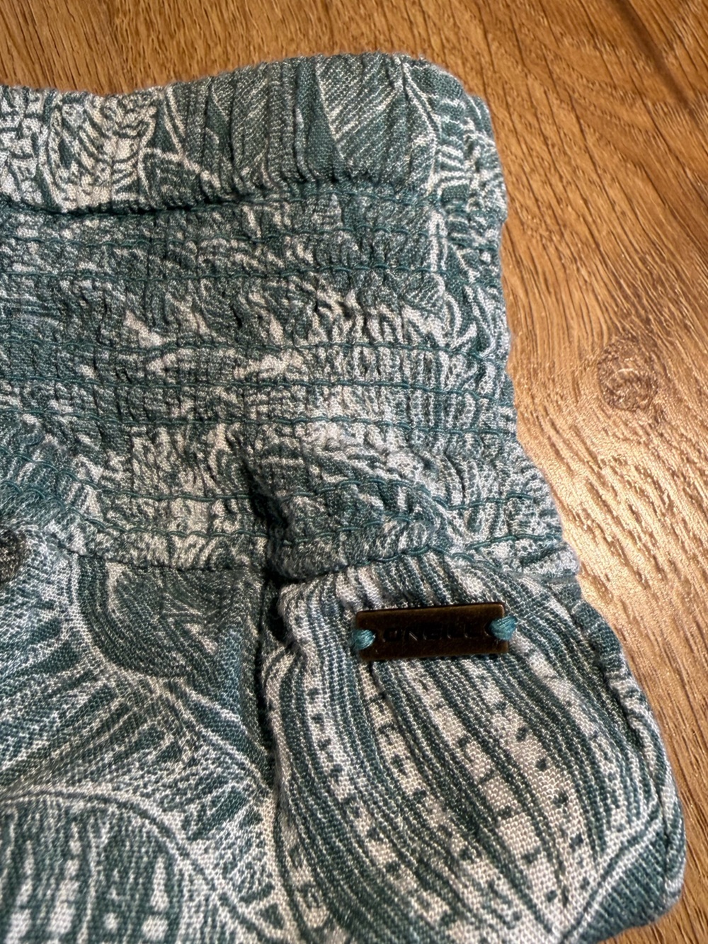 O'Neill Teal & White Leaf-Print Wide-Leg Pants - Picture 4 of 5